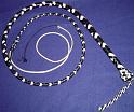 5ft Black and White 8 plait Custom Classic American Bullwhip B